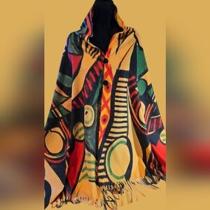 Art Designed Vibrant Unbranded Cape Scarf